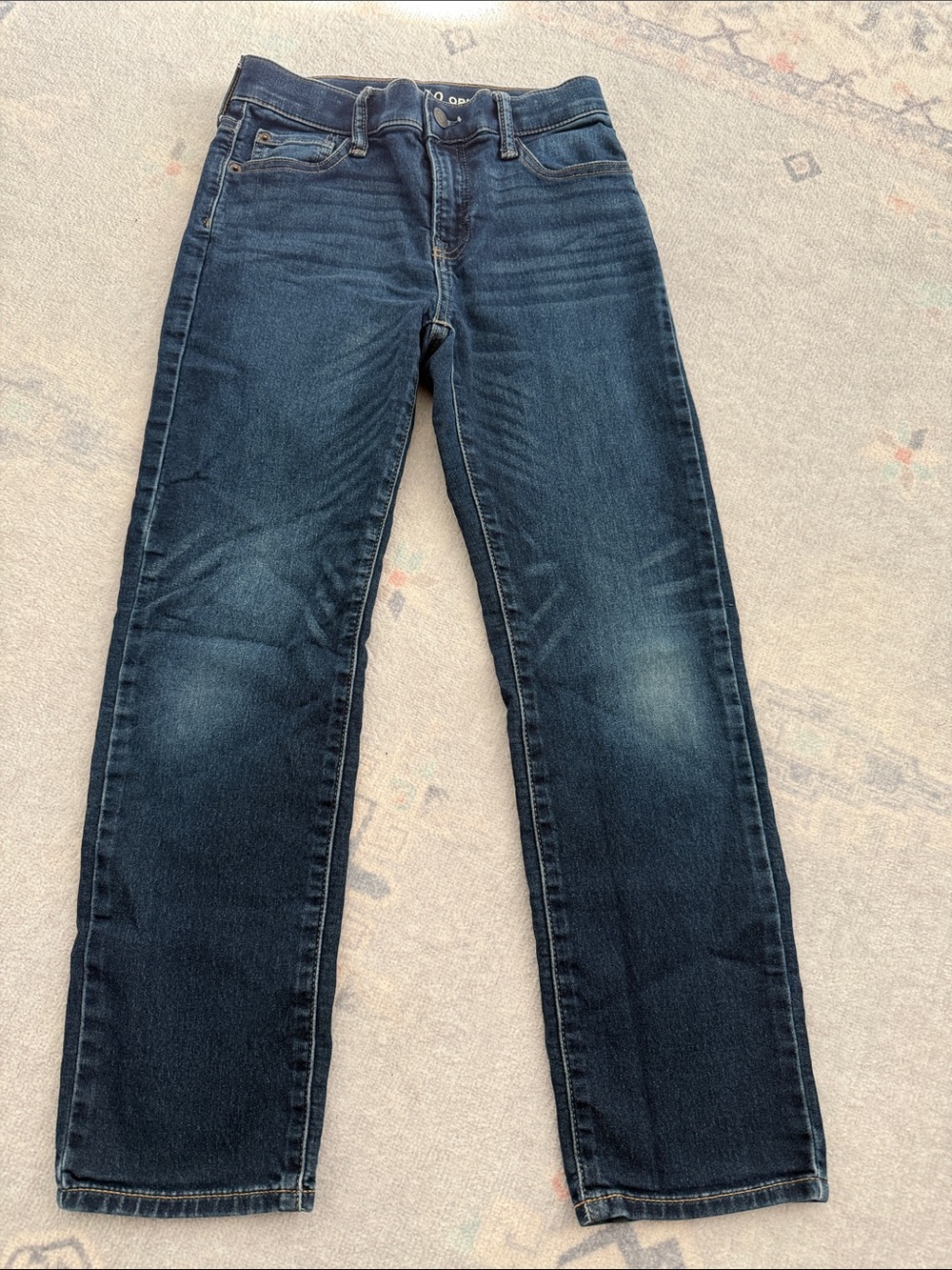 Dark Blue Straight-Leg Jeans